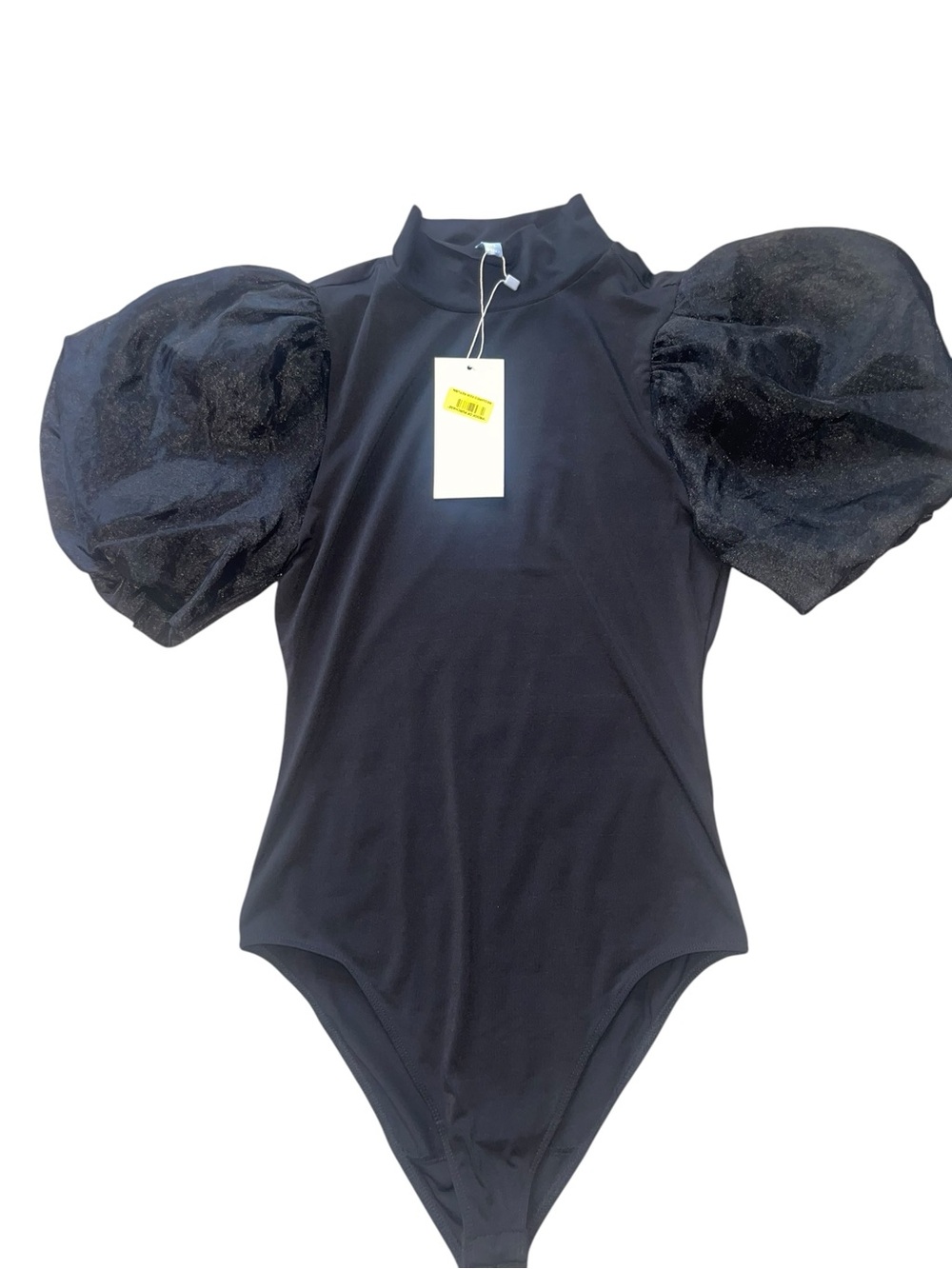 ANTONIO MELANI Black Puff Sleeve Bodysuit